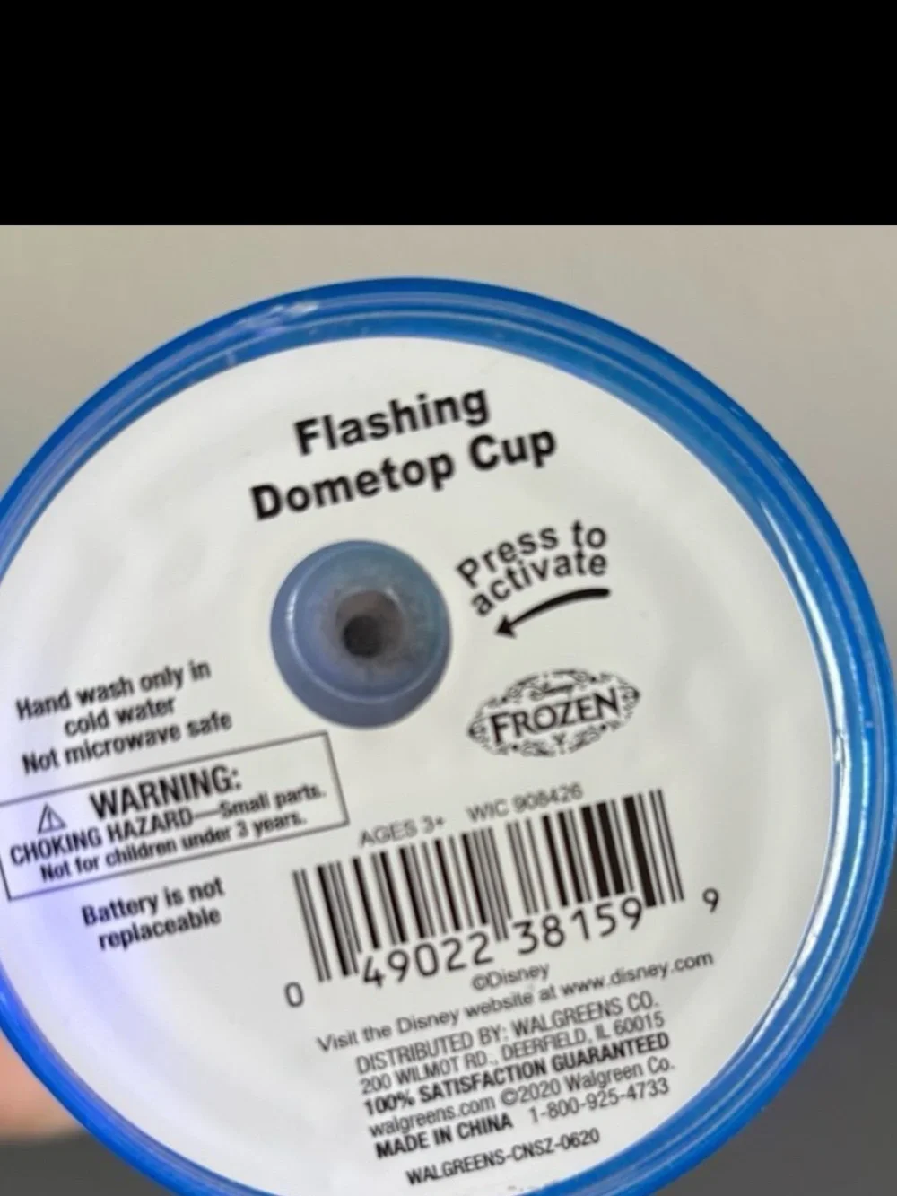 Disney FROZEN Flashing Dometop Travel Cup NEW Light Up Elsa Anna Tumbler